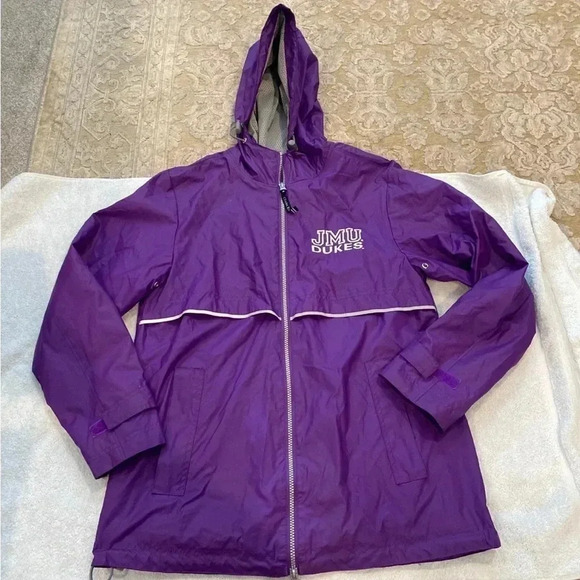JMU Vintage Purple Full Zip Rain Jacket James Madison University Football Coat - Picture 5 of 15